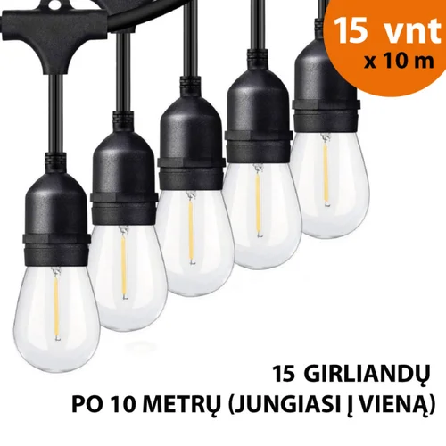 Lauko girlianda (LED lemputės) 150 m Drop image 1