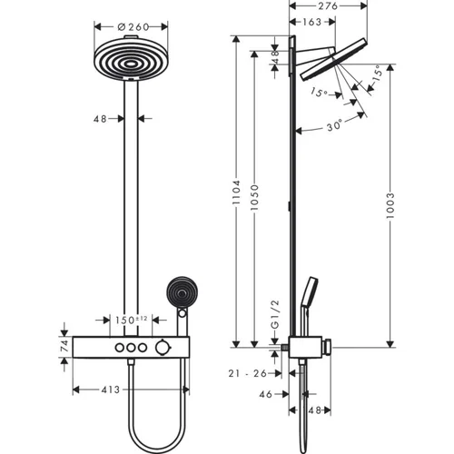 Dušo komplektas Hansgrohe Pulsify 24240700, baltas matinis image 2