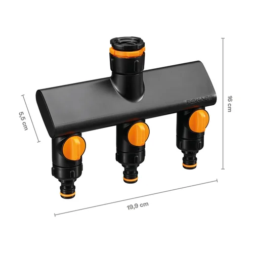 Fiskars Comfort čiaupo jungtis su trimis žarnų pajungimais, 19,9 cm image 3
