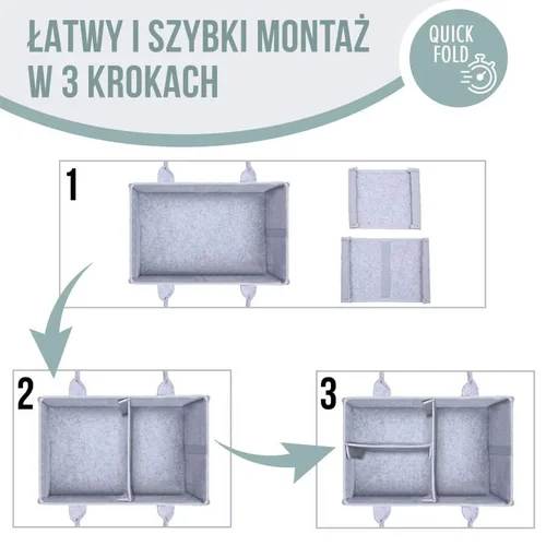 SIPO OF001 sauskelnių ir kūdikio aksesuarų organizatorius, pilka image 2