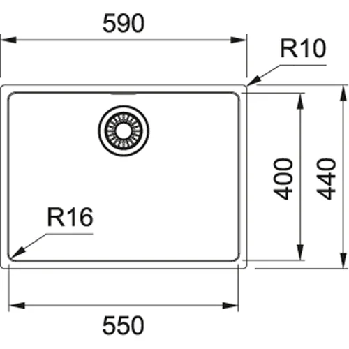 Franke Maris MRX 110-55, 590×440 mm, nerūdijančio plieno plautuvė image 2