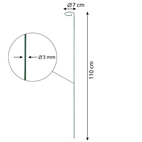 Augalų atrama su kilpele, 110 cm image 2