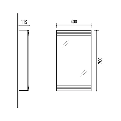 Riva SV40 40 cm pločio vonios spintelė su veidrodžiu image 3