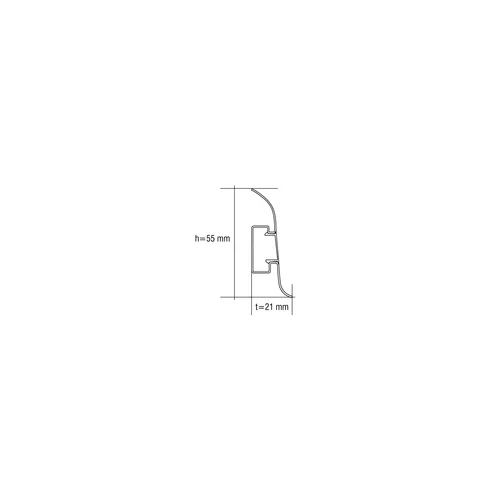 Grindjuostė PVC VOX Smart Flex, 250 x 5,5 x 2,1 cm, norvegiškos eglės sp. (5102) image 2
