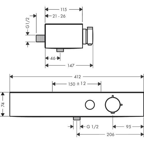 Termostatinis dušo maišytuvas Hansgrohe ShowerTablet 24360700 Baltas matinis image 2