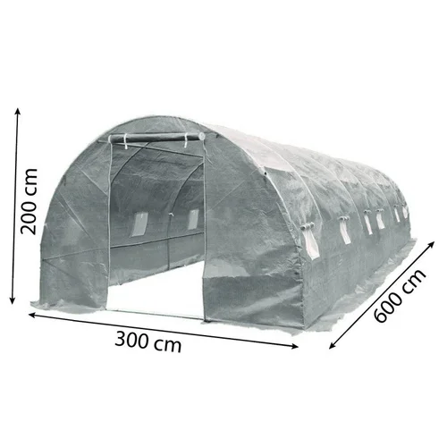 Šiltnamis su armuota plėvele, 18 m2, 3x6 m, pilkas image 2