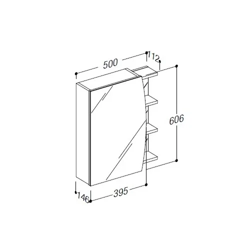 ELZA EV50 - Viršutinė veidrodinė spintelė 50 cm image 2