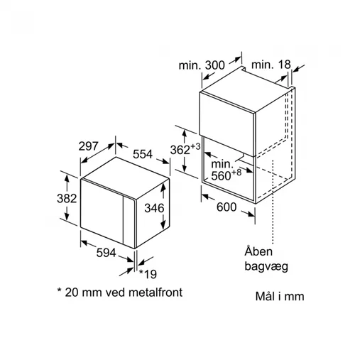 Bosch BFL520MB0 įmontuojama mikrobangų krosnelė 20 L image 2