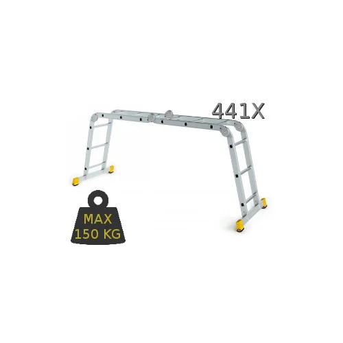 FORTE Kopėčijos aliuminės sulankstomos 4 dalių 4x3 pakopų 176–344 cm image 1
