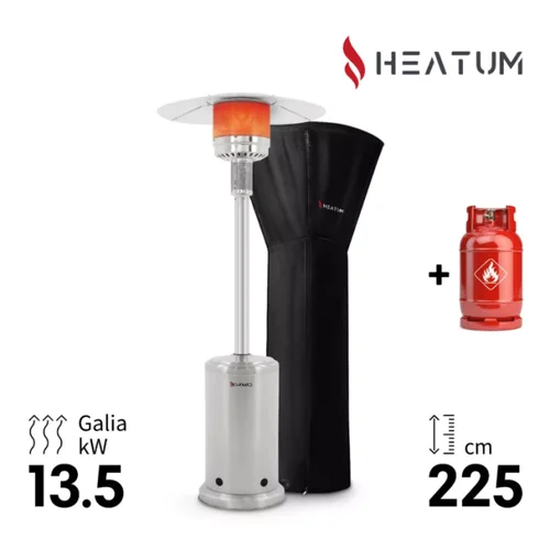 Heatum Alonzo Dujinis šildytuvas nerūdijančio plieno su dujų balionu image 3