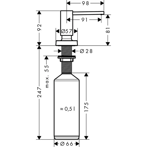Hansgrohe A41 40438000 Dozatorius Chromo image 2