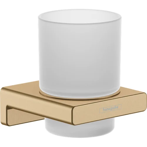 Hansgrohe AddStoris 41749140 Pakabinama stiklinė dantų šepetėliams, šlifuotos bronzos laikiklis image 1