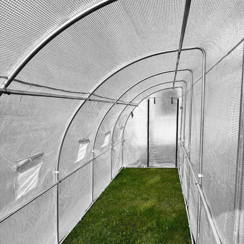 Šoninis šiltnamis, PE, 9 m2, 6x1.5 m, Baltas image 3