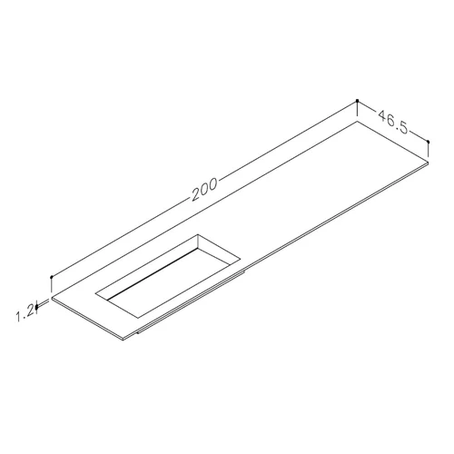 Praustuvas Kame Corian CN2000465-L-BS, 200 cm, Balta matinė image 3