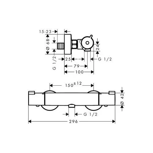 Hansgrohe Ecostat 1001CL termostatinis dušo maišytuvas image 2