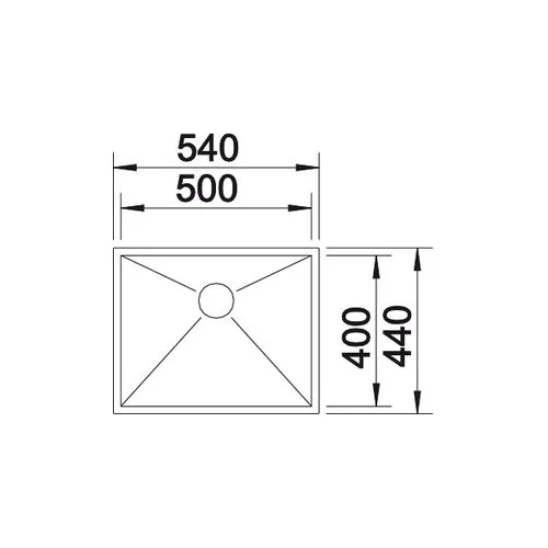 Įmontuojama nerūdijančio plieno plautuvė Blanco ZEROX 500-U Durinox 521559 image 2