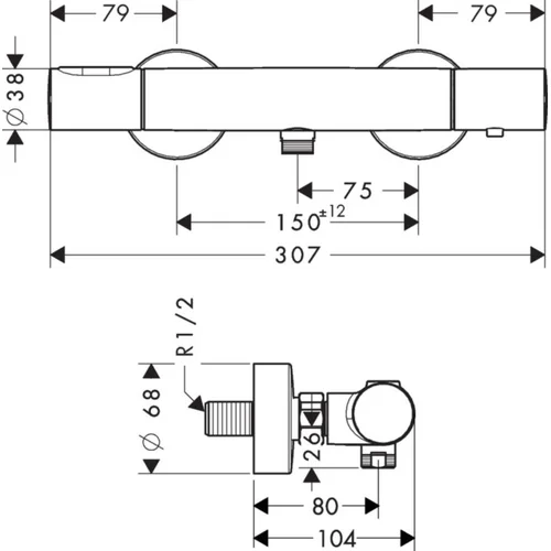 Hansgrohe AXOR Citterio M 34635000 Termostatinis dušui Chromo image 2