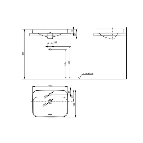 TOTO L5616CE Baldinis praustuvas, 600x460x167 mm, Baltas image 3