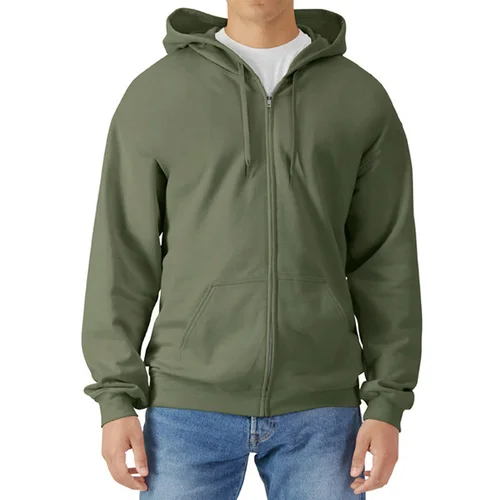 Gildan SF600 vyriškas užsegamas džemperis su gobtuvu 2XL Military Green image 2