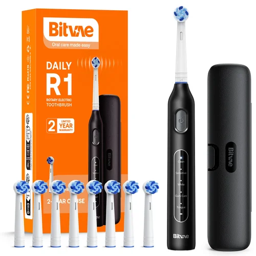 Bitvae R1 juodas elektrinis dantų šepetėlis image 1