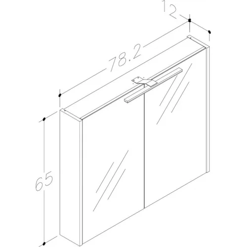 Raguvos Baldai SERENA veidrodinė spintelė LED IP44 80 cm 1402510 image 2