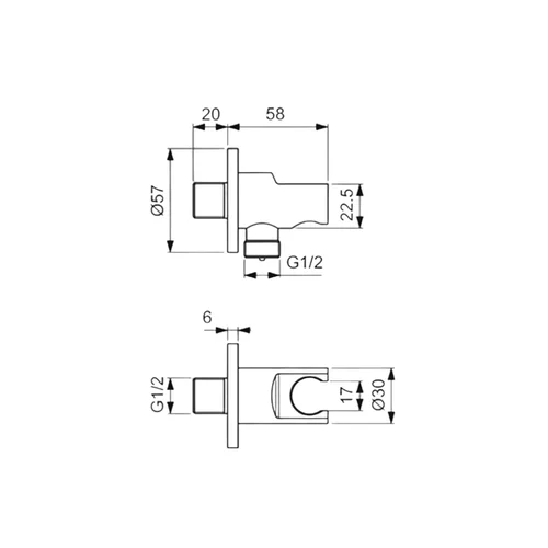 Ideal Standard Idealrain BC807A2 dušo sienelės alkūnė 57x78x57 mm image 2