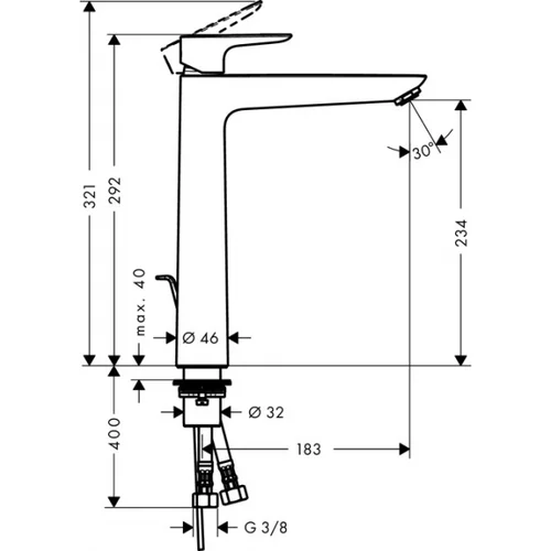 Hansgrohe Talis E praustuvo maišytuvas 71716000 image 2
