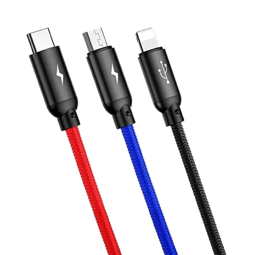 BASEUS CAMLT-BSY01 Kabelis 120 cm Juoda Micro USB/Lightning/USB Type-C image 3