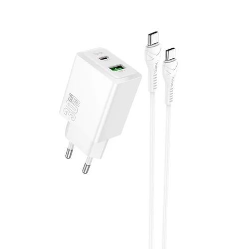 Hoco N71 30W GaN įkroviklis USB-C/USB-A Baltas image 1