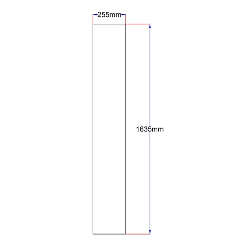 Dušo kabinos šoninis stiklas tiesus 255x1635 mm, Matinis 8.3 mm image 1