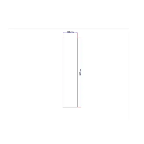 Dušo kabinos šoninis stiklas tiesus 330x1590 Pilkas image 1