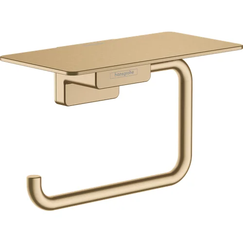 Hansgrohe AddStoris 41772140 Tualetinio popieriaus laikiklis su lentynėle, Šlifuotos bronzos image 1