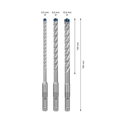 Bosch SDS-plus Grąžtas gelžbetoniui, 3 vnt., 6/8/10 mm image 2