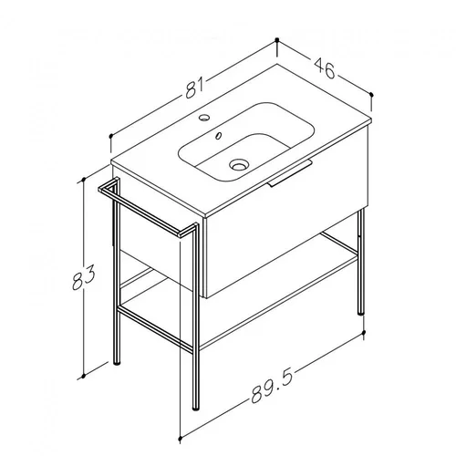 Raguvos Baldai MONO Apatinė spintelė su praustuvu 80 cm image 2