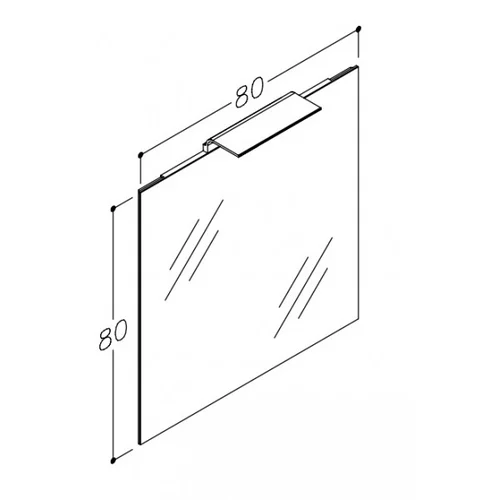 KAME Veidrodis 80 cm M23/80-80 su Wave LED šviestuvu IP44 image 3