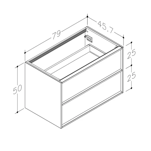 Kame HOME Spintelė po stalviršiu BUC/8-3DR/N07-HM, 80 cm, Rudo ąžuolo faneruotė image 3