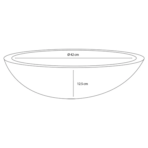 Apvalus praustuvas 45 x 45 x 12.5 cm, Juodas image 2