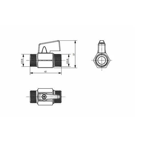 TOTO SP515011B Mini rutulinis vožtuvas 3/8" image 2