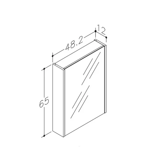 Veidrodinė spintelė be apšvietimo Kame SCANDIC, juodas ąžuolas, 50 cm image 3