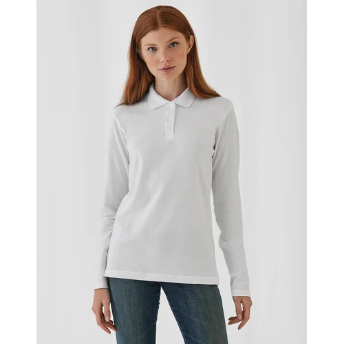 B&C ID.001 Polo marškinėliai, ilgomis rankovėmis, M, Balta image 2