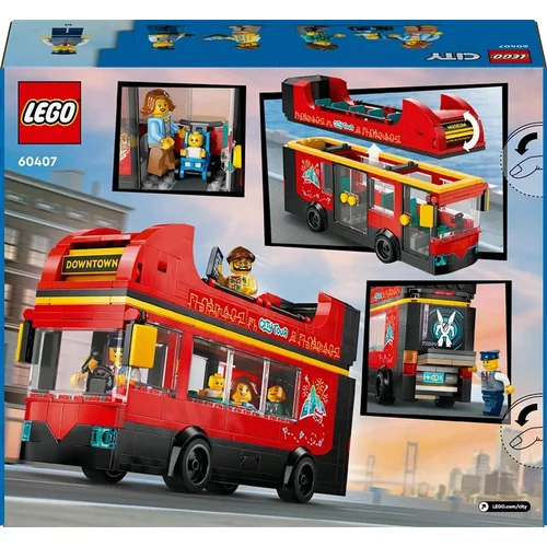 LEGO City Raudonas dviaukštis apžvalgos autobusas 60407 image 2