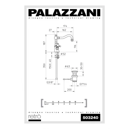 Palazzani Retro praustuvo maišytuvas image 2