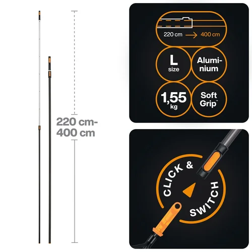 Fiskars OneClick teleskopinis kotas L image 2