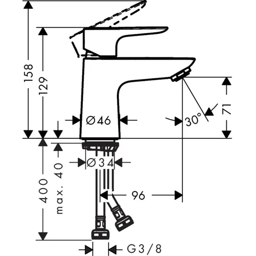 Hansgrohe Talis E 71702000 Praustuvo maišytvas Chromo image 2