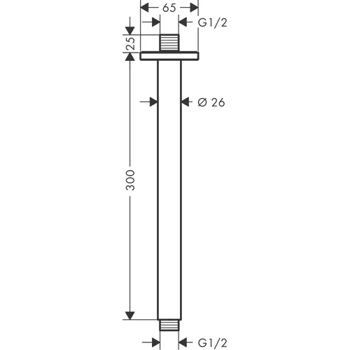 Hansgrohe Vernis Shape 30 cm dušo galvos laikiklis, 26407000, chromas image 2