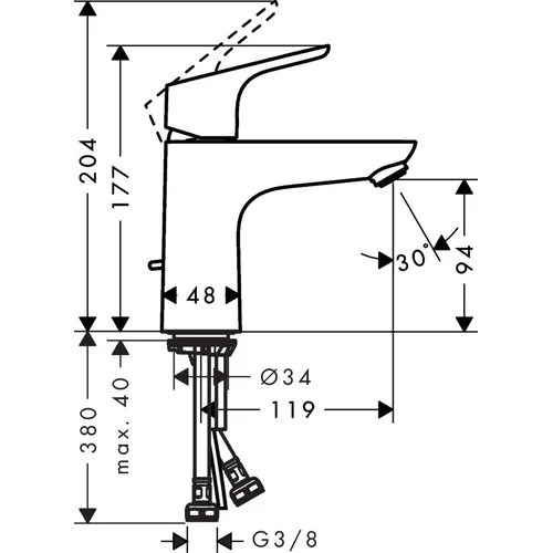 Hansgrohe Focus 31603000 Praustuvo maišytuvas Chromo image 2