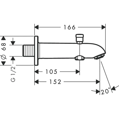 Hansgrohe 13423000 Potinkinis vonios snapas su diverteriu image 2