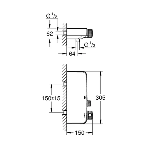 Grohe Grohtherm SmartControl 34719000 Chromo Termostatinis dušo maišytuvas image 2