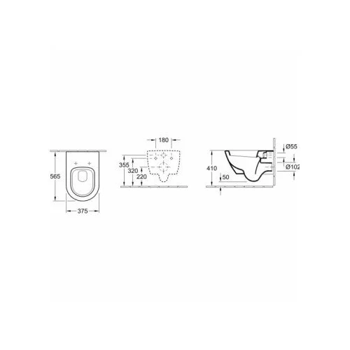 Pakabinamas klozetas VILLEROY & BOCH Subway 2 Rimless 5614R201 image 2