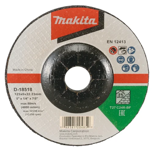 Makita D-18518 šlifavimo diskas akmeniui, 125×6 mm, C24R image 1